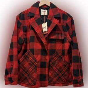Woolrich Target Red Black Buffalo Plaid Heavyweight Jacket M NWT
